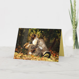 Carte personnalisable de chaton siamois mignon