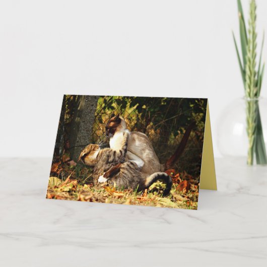 Carte personnalisable de chaton siamois mignon (Devant)