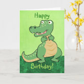 Carte personnalisable de crocodile de bande (Fleur jaune)