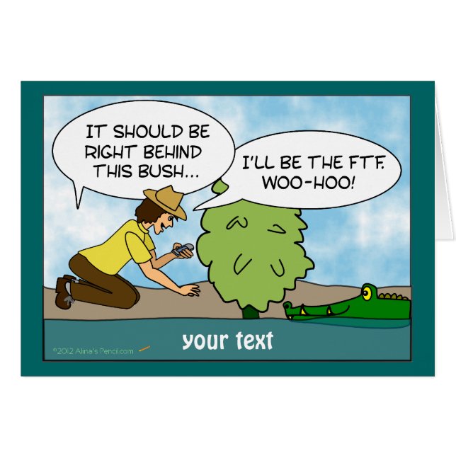 Carte personnalisable de Geocaching de cachette (Devant horizontal)