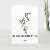 Carte personnalisable de joueur de tennis de fille (Dos)