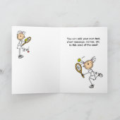 Carte personnalisable de joueur de tennis de fille (Intérieur)