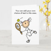 Carte personnalisable de joueur de tennis de fille (Fleur jaune)