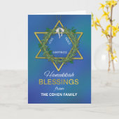 Carte Personnalisable De Nom Hanoukka Blessings Star (Fleur jaune)