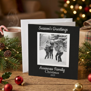 Carte personnalisable de photo de famille minimali