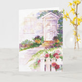 Carte personnalisable de porte de maison aquarelle (Fleur jaune)