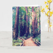 Carte personnalisable de séquoia (Fleur jaune)