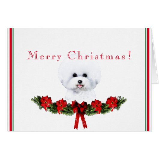 Carte personnalisable de vacances de Bichon Frise (Devant horizontal)