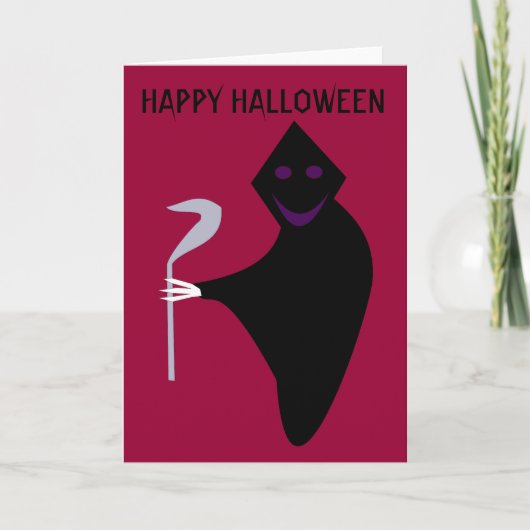 Carte personnalisable Halloween en couches grises (Devant)