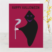 Carte personnalisable Halloween Reaper Grim (Fleur jaune)