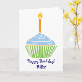 Carte Personnalisable Joyeux Cupcake d'anniversaire (Fleur jaune)