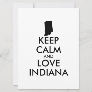 Carte Personnalisable KEEP CALM et LOVE INDIANA