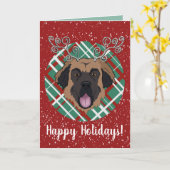 Carte Personnalisable Leonberger de Noël (Fleur jaune)