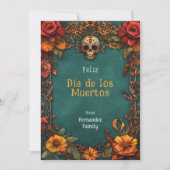 Carte 💀 personnalisable Marigold Frame Dia de Muertos (Devant)