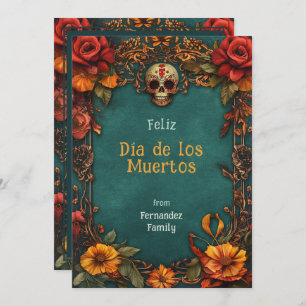 Carte 💀 personnalisable Marigold Frame Dia de Muertos
