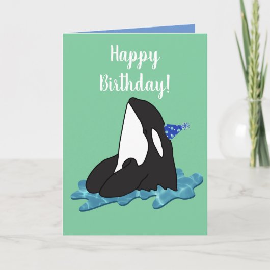 Carte Personnalisable Orca Killer Whale Anniversaire (Devant)