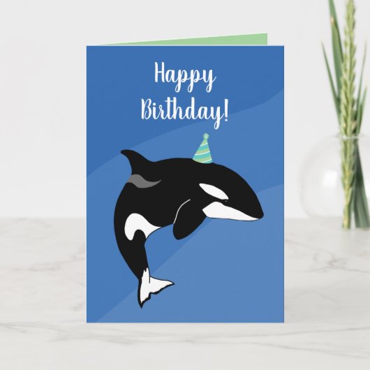 Carte Personnalisable Orca Killer Whale Anniversaire (Devant)