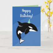 Carte Personnalisable Orca Killer Whale Anniversaire (Fleur jaune)