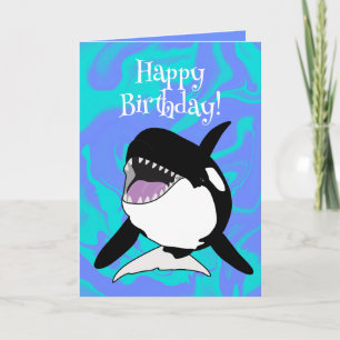 Carte Personnalisable Orca Killer Whale Anniversaire