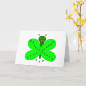 Carte personnalisable papillon Saint Patrick's Day (Fleur jaune)