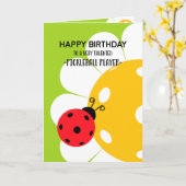 Carte personnalisable Pickleball Joyeux Anniversai (Fleur jaune)