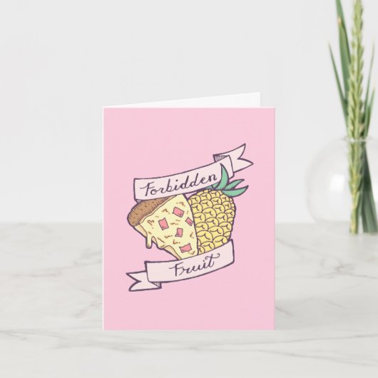 Carte PERSONNALISABLE Pizza d'ananas Valentines interdit (Devant)