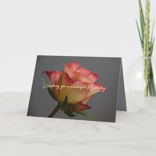 Carte personnalisable pour un seul Rose (Devant)