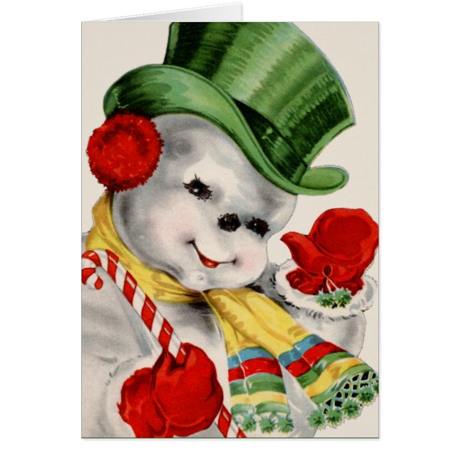 Carte personnalisable Retro Vintage Christmas snow (Devant)