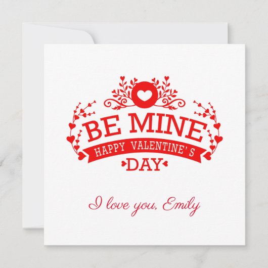 Carte Personnalisable Saint Valentin Je t'aime (Devant)
