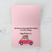 Carte personnalisable Thanksgiving Red Retro Fiat 500 (Intérieur)