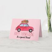 Carte personnalisable Thanksgiving Red Retro Fiat 500 (Devant)