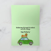 Carte Personnalisable Thanksgiving vert Retro Fiat 500 (Intérieur)