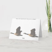 Carte personnalisable vierge d'oies de vol (Dos)