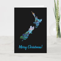 PERSONNALISABLE XMAS NEW ZEALAND MAP PAUA