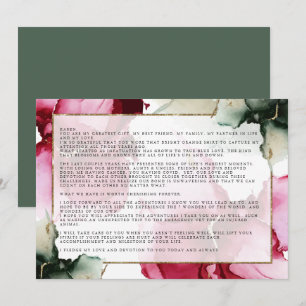 Carte Personnalisé3 Christine Vows Sage rose Abstrait