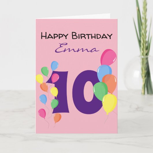 Carte Personnalisé 10e Anniversaire (Devant)