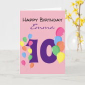Carte Personnalisé 10e Anniversaire (Fleur jaune)