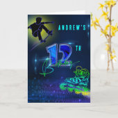 Carte Personnalisé 12e anniversaire garçon (Fleur jaune)