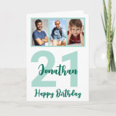 Carte Personnalisé 21e anniversaire Script moderne Colla (Devant)