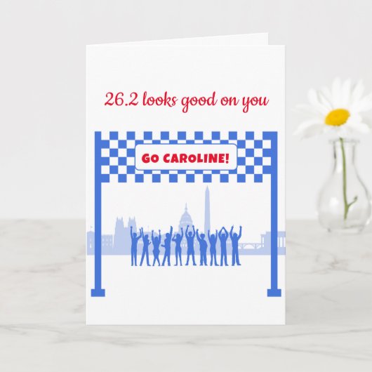 Carte Personnalisé 26,2 Washington DC Red Blue Marathon (Petite plante)