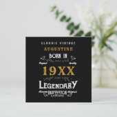 Carte Personnalisé 40e anniversaire Retro Black Gold (Debout devant)