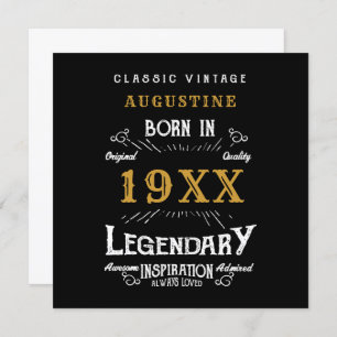 Carte Personnalisé 40e anniversaire Retro Black Gold