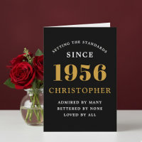 Personnalisé 70e Anniversaire Né 1956 Vintage Noir