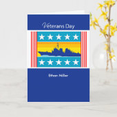 Carte Personnalisé Anciens Combattants Jour Navire Marin (Fleur jaune)