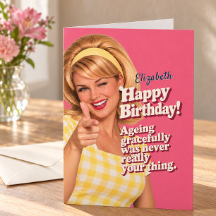 Carte Personnalisé Anniversaire Drôle Rétro Vieillir ave