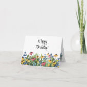 Carte Personnalisé, Aquarelle Fleurs sauvages Joyeux ann (Devant)