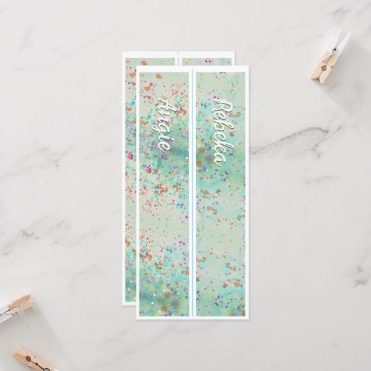 Carte Personnalisé Avec Le Nom Paint Splash Deux Signets (Devant/Arrière en situation)
