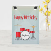 Carte Personnalisé avec le nom Tambour ensemble avec des (Fleur jaune)