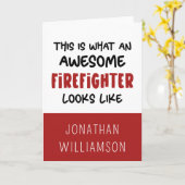 Carte Personnalisé Awesome Firefighter Funny Firefighter (Fleur jaune)
