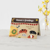 Carte Personnalisé - Campagne Noël KuneKune Ferme de coc (Fleur jaune)